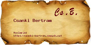 Csanki Bertram névjegykártya